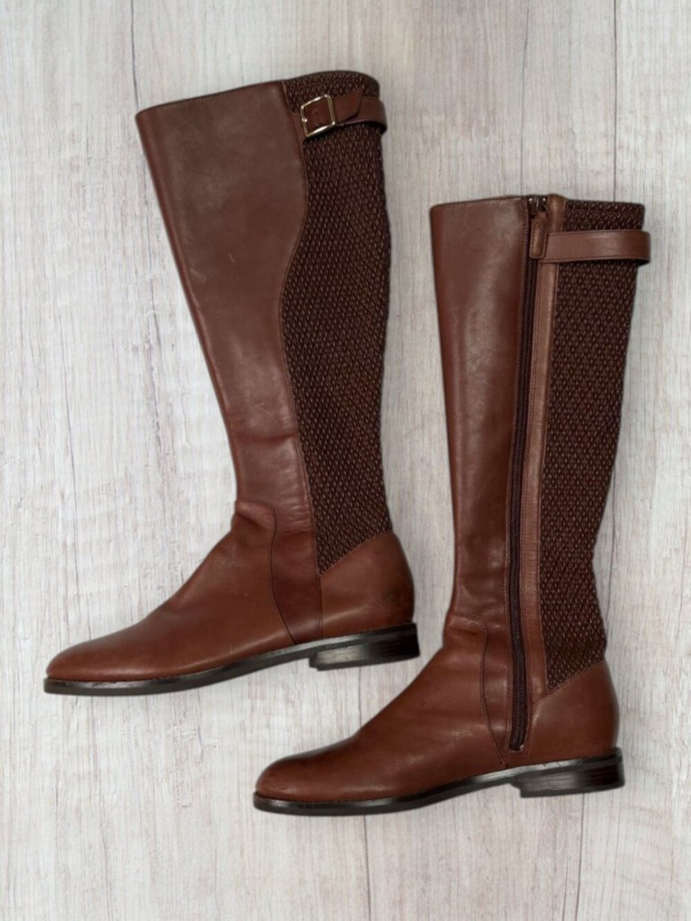Cole Haan Idah Equestrian Leather W22266 Riding Boots Chestnut Brown Womens 9.5